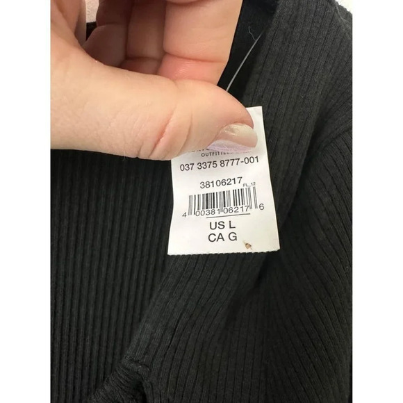 AMERICAN EAGLE BLACK BODYSUIT WITH SNAPS LONG-SLEEVE SZ LARGE #1038 - Picture 6 of 7